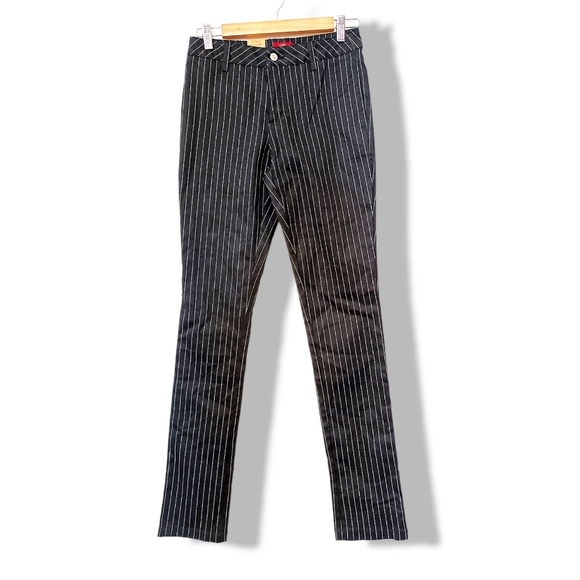 Dickies | Classic Pinstripe Mid-Rise Skinny Stretch-Cotton Pants | Size 1/25 - Picture 4 of 8